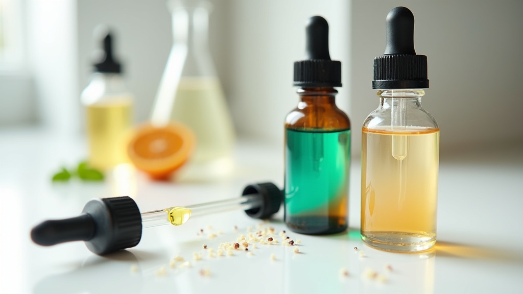 Flacons d'e-liquides DIY avec pipettes et ingrédients de base