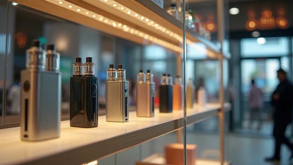 Différents modèles de puffs jetables alignés