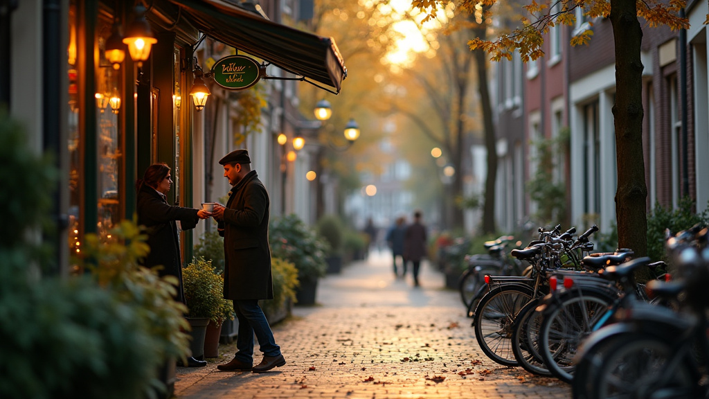 Étagère de produits variés dans un coffee shop d'Amsterdam avec différentes variétés de cannabis